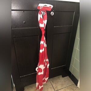 Red and White Heart Scarf